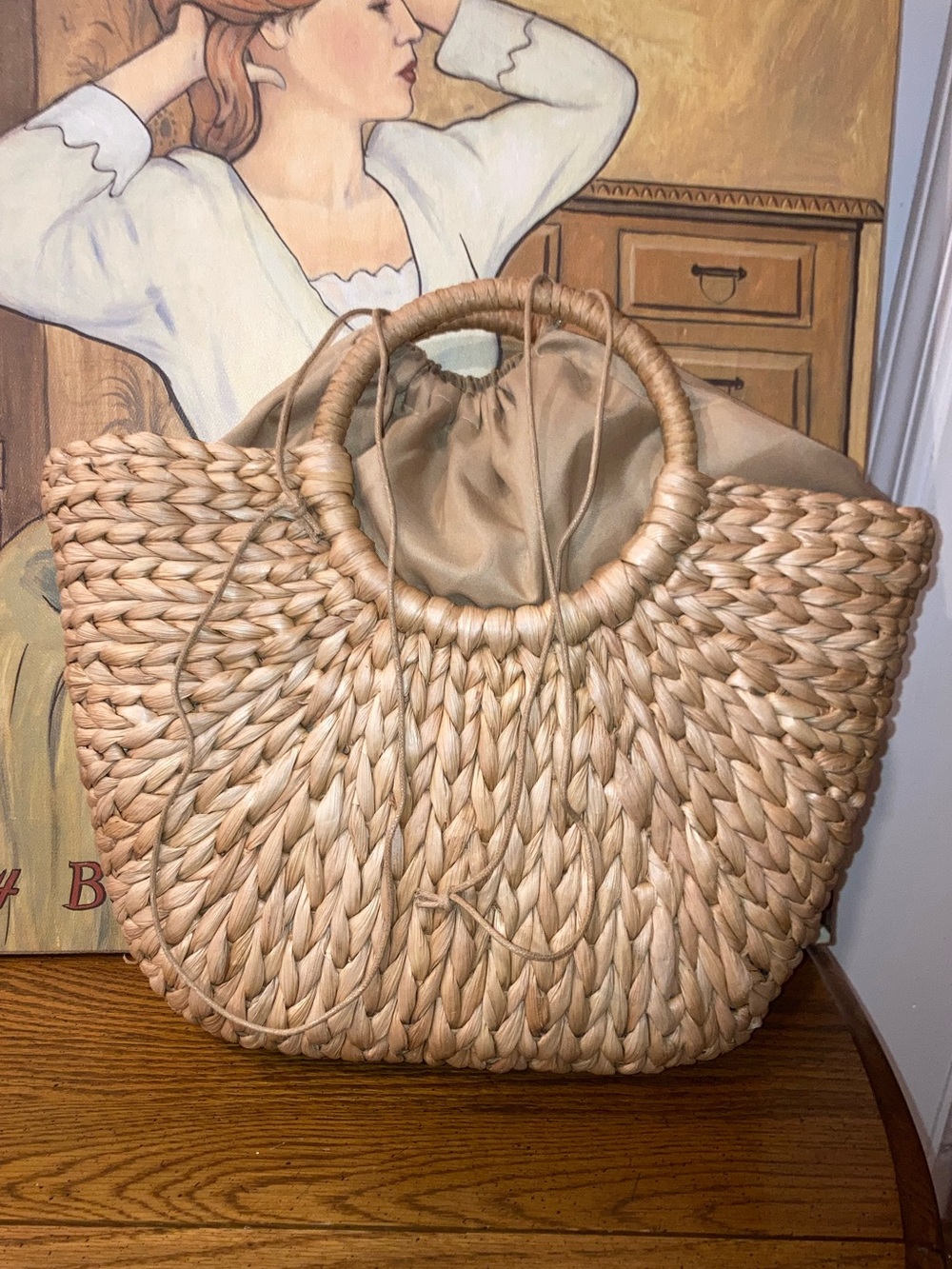 Summer Rattan Straw Tote Handbag -
- NWOT MSRP $40 - Picture 5 of 7